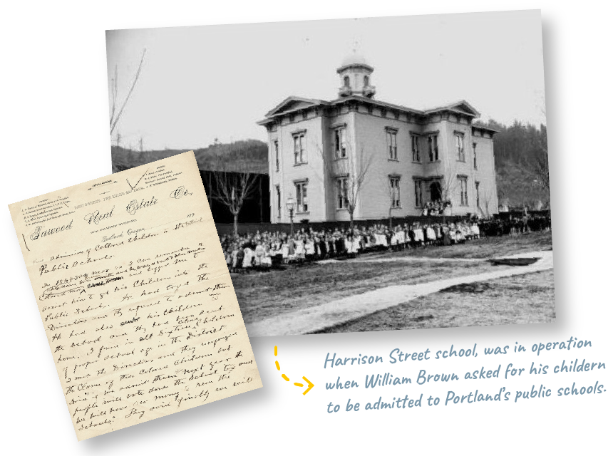 Harrison street school. In Operation when Brown asked for children to be admitted.